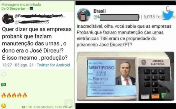 É verdade que a Probank, que fazia manutenção nas urnas eletrônicas, é do José Dirceu?