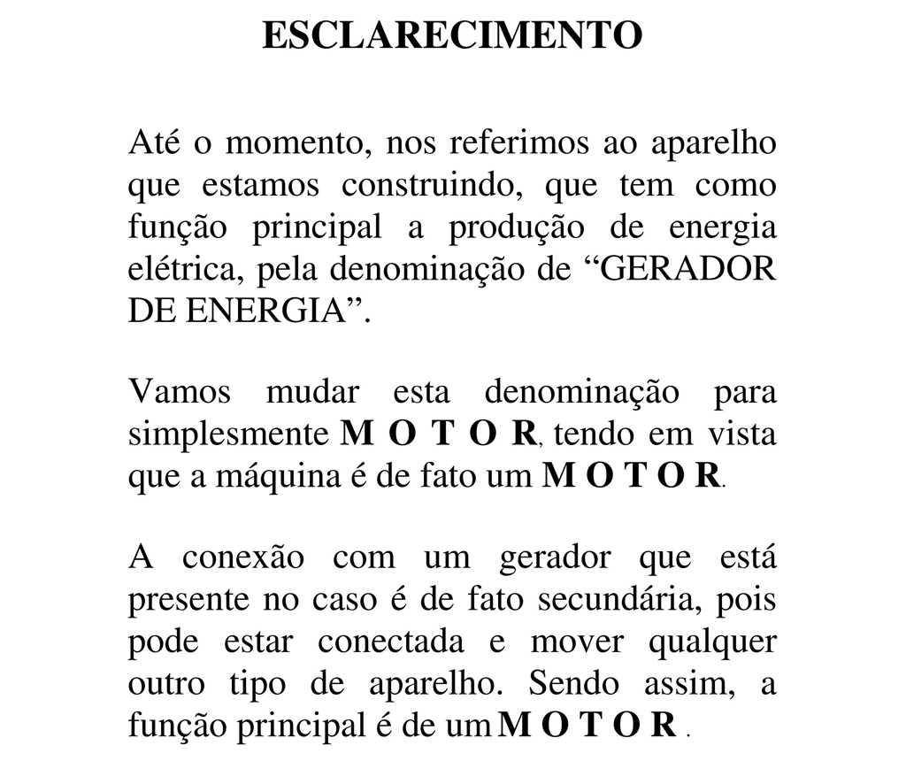 Reprodução do site da RAR Energia com a explicação da mudança do termo "gerador" para "motor"