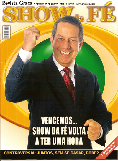Capa da revista Show da Fé falando sobre as farsas da web!