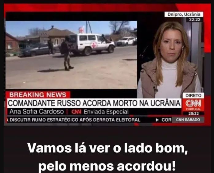 A CNN de Portugal noticiou que um comandante russo ‘acordou morto’?