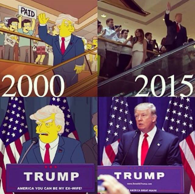 Os Simpsons teriam previsto a candidatura de Donald Trump à presidência 15 anos antes? (foto: Reprodução/Facebook)