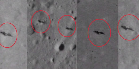 Fotos da Lua mostrando a mesma mancha em locais diferentes! (foto: Reprodução/YouTube)