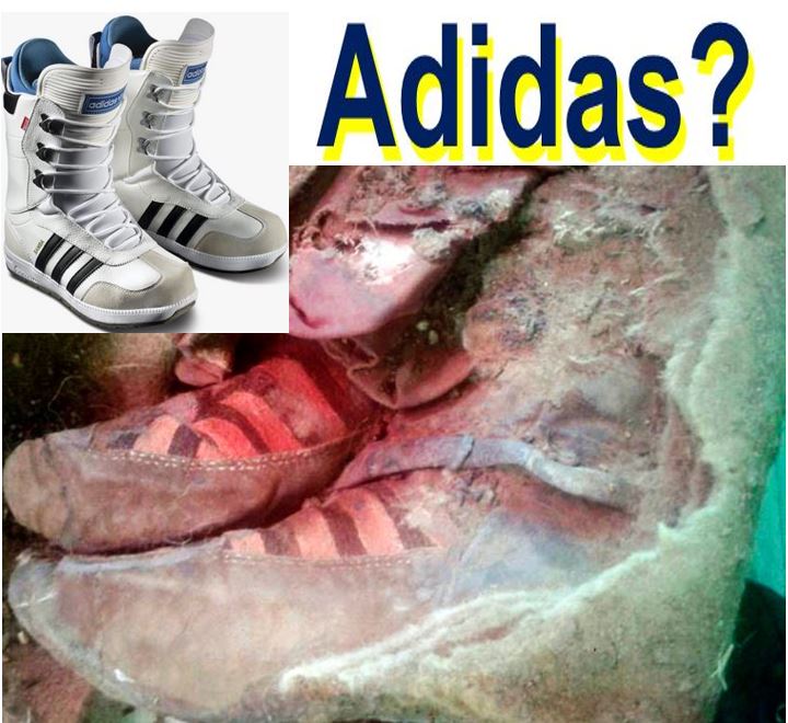 Múmia estaria usando tênis da Adidas? (foto: Reprodução/Facebook)