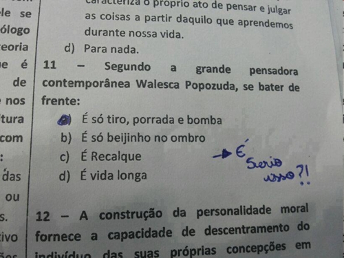 Trecho da música Beijinho no Ombro teria caído em exame carioca! Será verdade? (foto: Reprodução/Facebook)