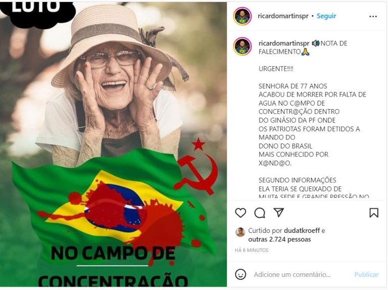 Foto mostra idosa que morreu em ‘campo de concentração’ do Lula! Será verdade?